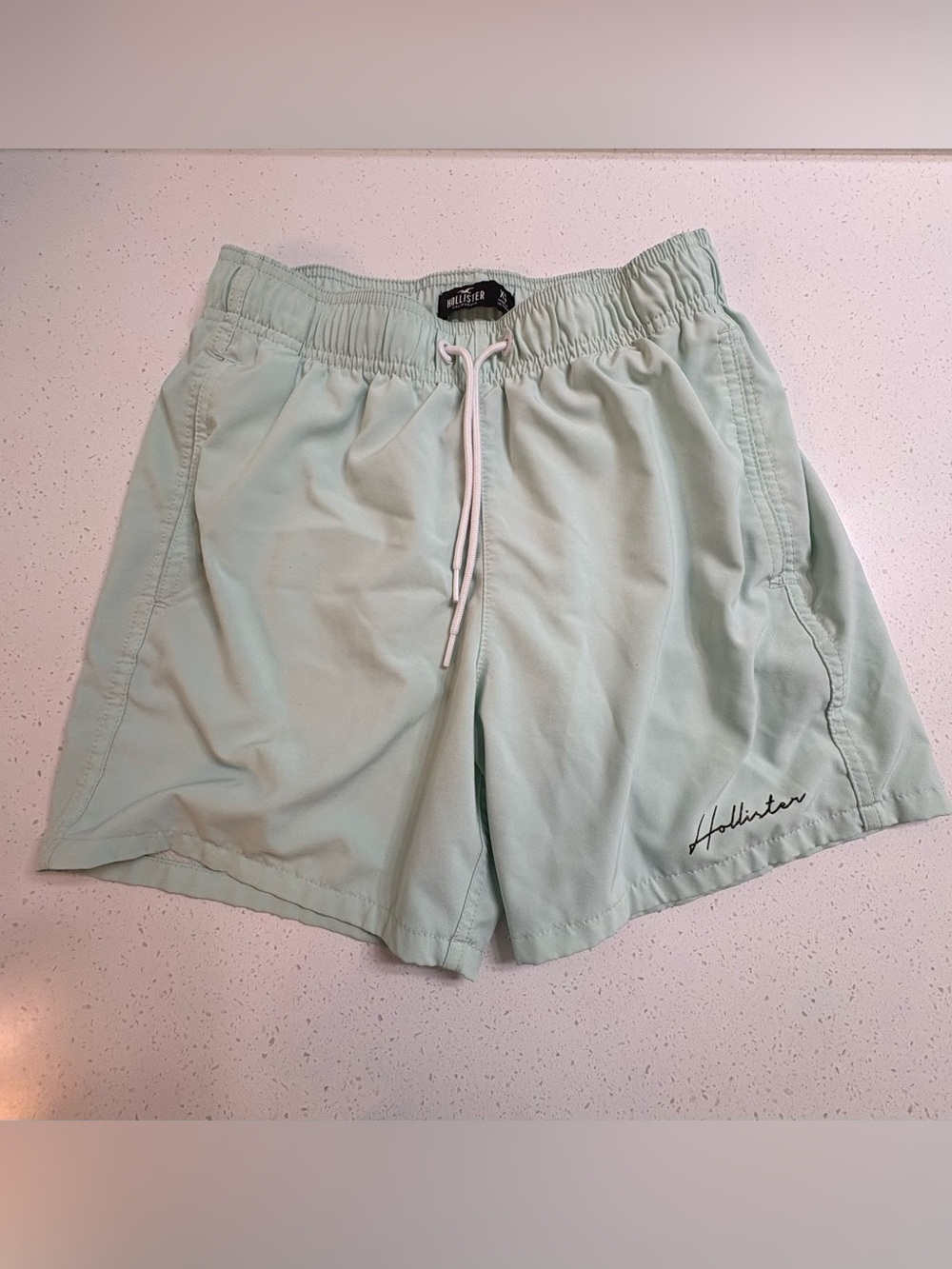 Hollister Mint Green Script Logo Swim Trunks Size XS